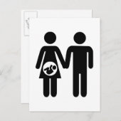 Paar zwangere baby aankondigingskaart (Voorkant / Achterkant)