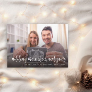 Paar Zwangerschap Aankondiging Kerstmis Kaart