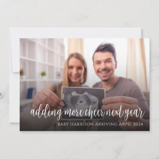 Paar Zwangerschap Aankondiging Kerstmis Kaart (Voorkant)