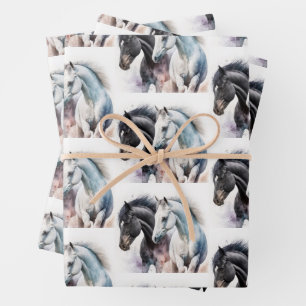 Paar zwart-wit in Waterverf Inpakpapier Vel