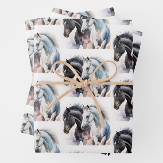 Paar zwart-wit in Waterverf Inpakpapier Vel (In situ)