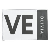 Paar zwarte witte serif liefde typografie moderne kussensloop (Voorkant-Rechts)