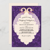 Paarbloemen en lijst met een pauw bruiloft kaart (Voorkant / Achterkant)
