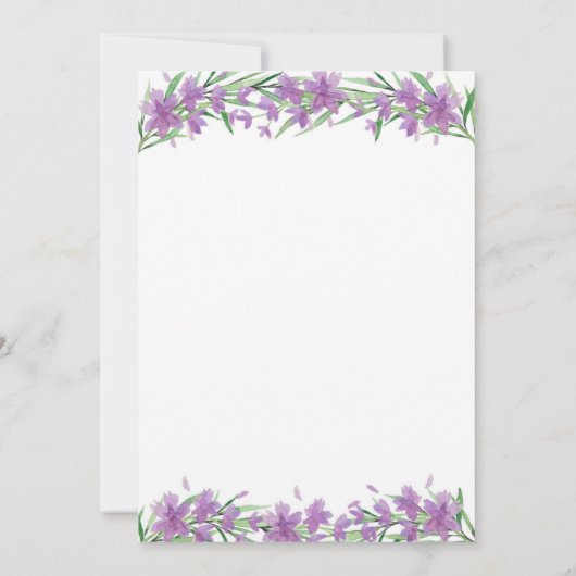 Paarbloemen en uitnodiging voor een groene bruilof (Achterkant)