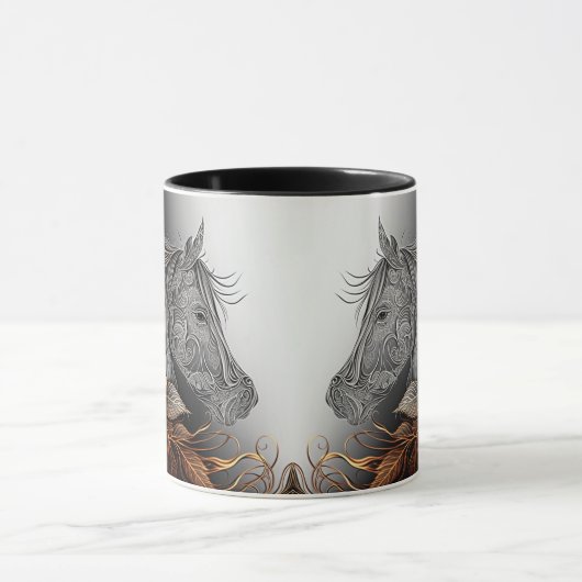 Paard #01 - Koper- en inktstijl Mok (Midden)