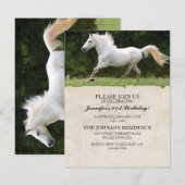 Paard 21e uitnodiging van de Birthday Party (Voorkant / Achterkant)