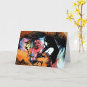 Paard 3 van de oorlog Wenskaart Kaart (Gele Bloem)