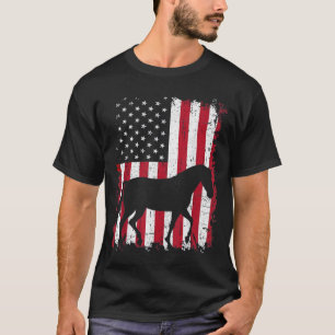 Paard 4 juli Shirt Amerikaanse vlag