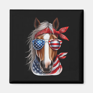 Paard 4 juli T-shirt Heren Jongens Paard Amerika V Magneet