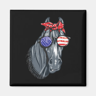 Paard 4 van juli Shirt Vrouwen Paard Graphic Ameri Magneet