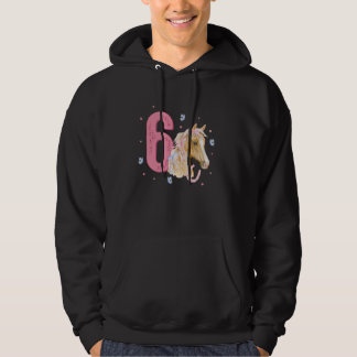 Paard 6e Verjaardag Zes Bday 6 Jaar Oude Verjaarda Hoodie