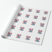Paard 7e verjaardagsfeestje Schattig Pony Vectoron Cadeaupapier (Uitgerold)