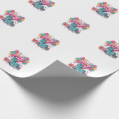 Paard 7e verjaardagsfeestje Schattig Pony Vectoron Cadeaupapier (Hoek)