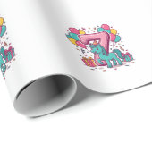 Paard 7e verjaardagsfeestje Schattig Pony Vectoron Cadeaupapier (Rol Hoek)