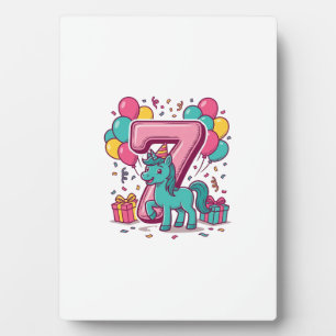 Paard 7e verjaardagsfeestje Schattig Pony Vectoron Fotoplaat