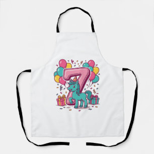 Paard 7e verjaardagsfeestje Schattig Pony Vectoron Schort