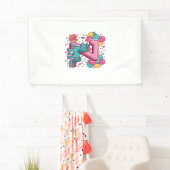 Paard 7e verjaardagsfeestje Schattig Pony Vectoron Spandoek (Insitu)