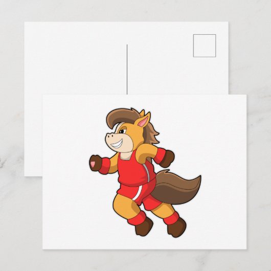 Paard aan het rennen briefkaart (Voorkant / Achterkant)