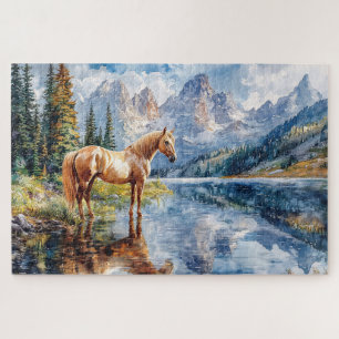 Paard aan het Schilderachtig meer Legpuzzel