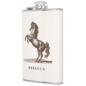 Paard Aangepaste Naam Equestrian Stijl Elegant Heupfles (Links)