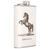 Paard Aangepaste Naam Equestrian Stijl Elegant Heupfles (Rechts)