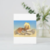 paard achter de stenen muur briefkaart (Staand voorkant)