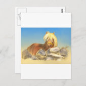 paard achter de stenen muur briefkaart (Voorkant / Achterkant)