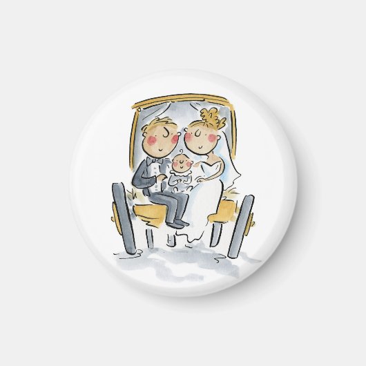 Paard achter de wagen spannen magneet (Voorkant)