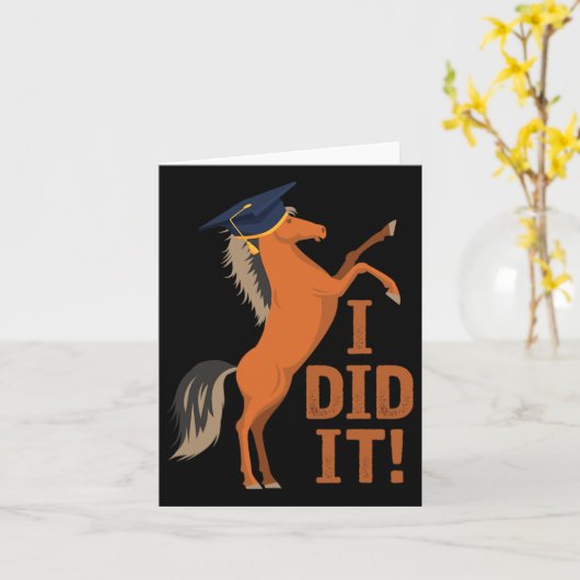 Paard Afstuderen Ik deed het Kaart (Gele Bloem)