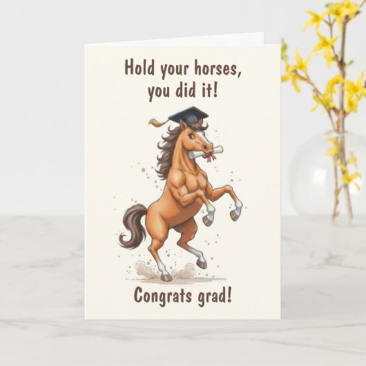 Paard Afstuderen Kaart (Gele Bloem)