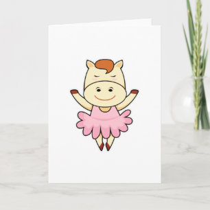 Paard als ballerina in ballet kaart