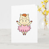 Paard als ballerina in ballet kaart (Gele Bloem)