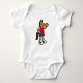 Paard als basketballspeler met basketbal romper (Voorkant)