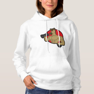 Paard als Bodybuilder met Dumbbell Hoodie