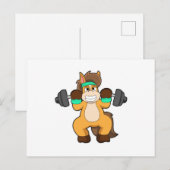 Paard als Bodybuilder met Hanteerbal Briefkaart (Voorkant / Achterkant)