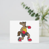 Paard als bokser met boks handschoenen briefkaart (Staand voorkant)