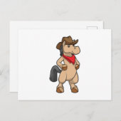 Paard als Cowboy Briefkaart (Voorkant / Achterkant)