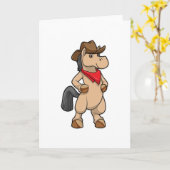 Paard als Cowboy Kaart (Gele Bloem)