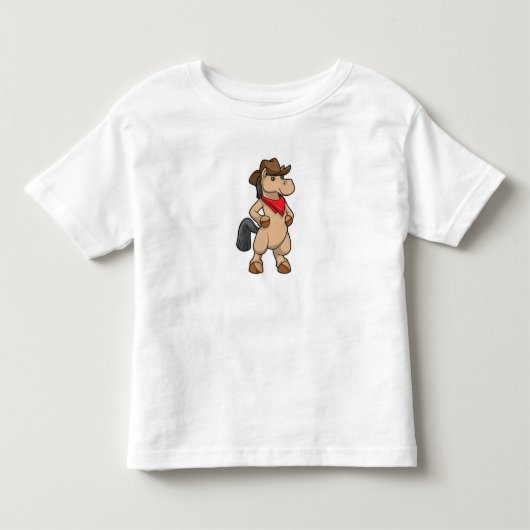 Paard als Cowboy Kinder Shirts (Voorkant)