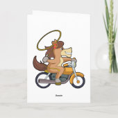 Paard als Cowboy met Lasso & Motorfiets Kaart (Achterkant)