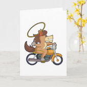 Paard als Cowboy met Lasso & Motorfiets Kaart (Gele Bloem)
