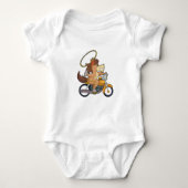 Paard als Cowboy met Lasso & Motorfiets Romper (Voorkant)
