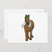 Paard als hardloper met handdoek briefkaart (Voorkant / Achterkant)