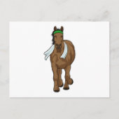 Paard als hardloper met handdoek briefkaart (Voorkant)