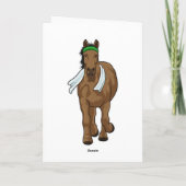 Paard als hardloper met handdoek kaart (Achterkant)