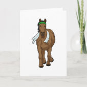 Paard als hardloper met handdoek kaart (Voorkant)
