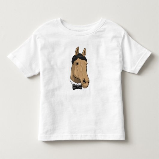 Paard als heer met vlinderdas kinder shirts (Voorkant)