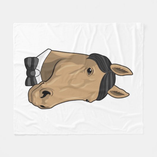 Paard als herenman met Bow stropdas Fleece Deken (Voorkant (Horizontaal))