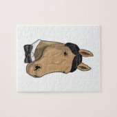 Paard als herenman met Bow stropdas Legpuzzel (Horizontaal)