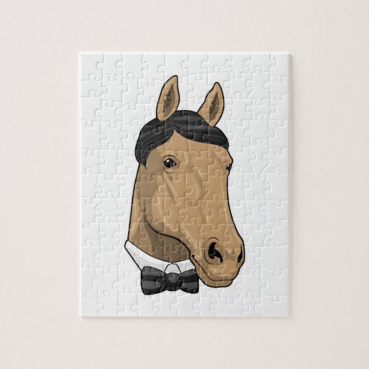 Paard als herenman met Bow stropdas Legpuzzel (Verticaal)
